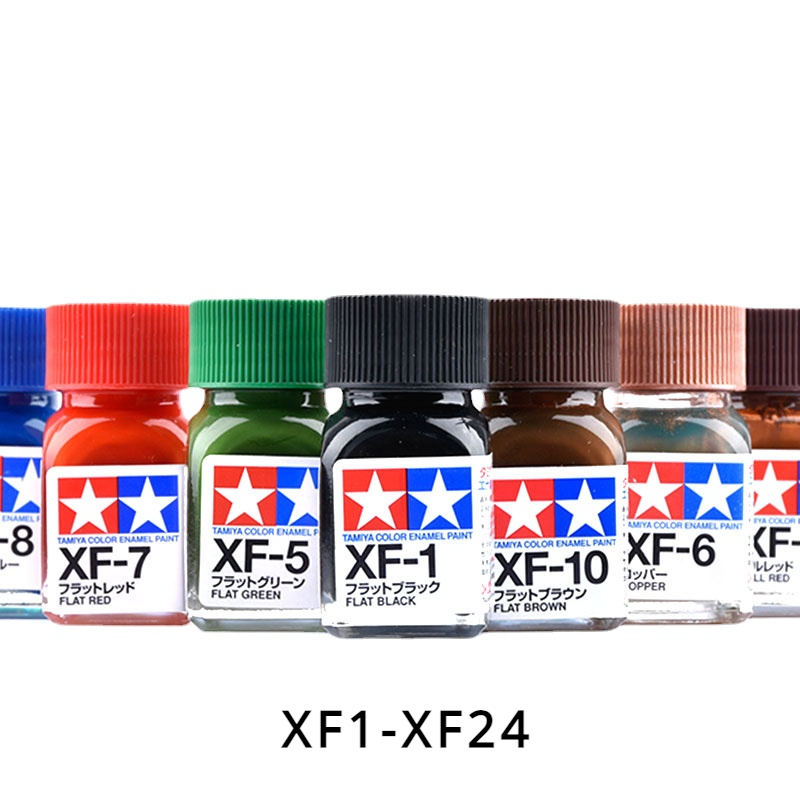 Tamiya Model Paint Set - タミヤエナメルペイント,フラットカラー,XF1-XF24, 10ml
