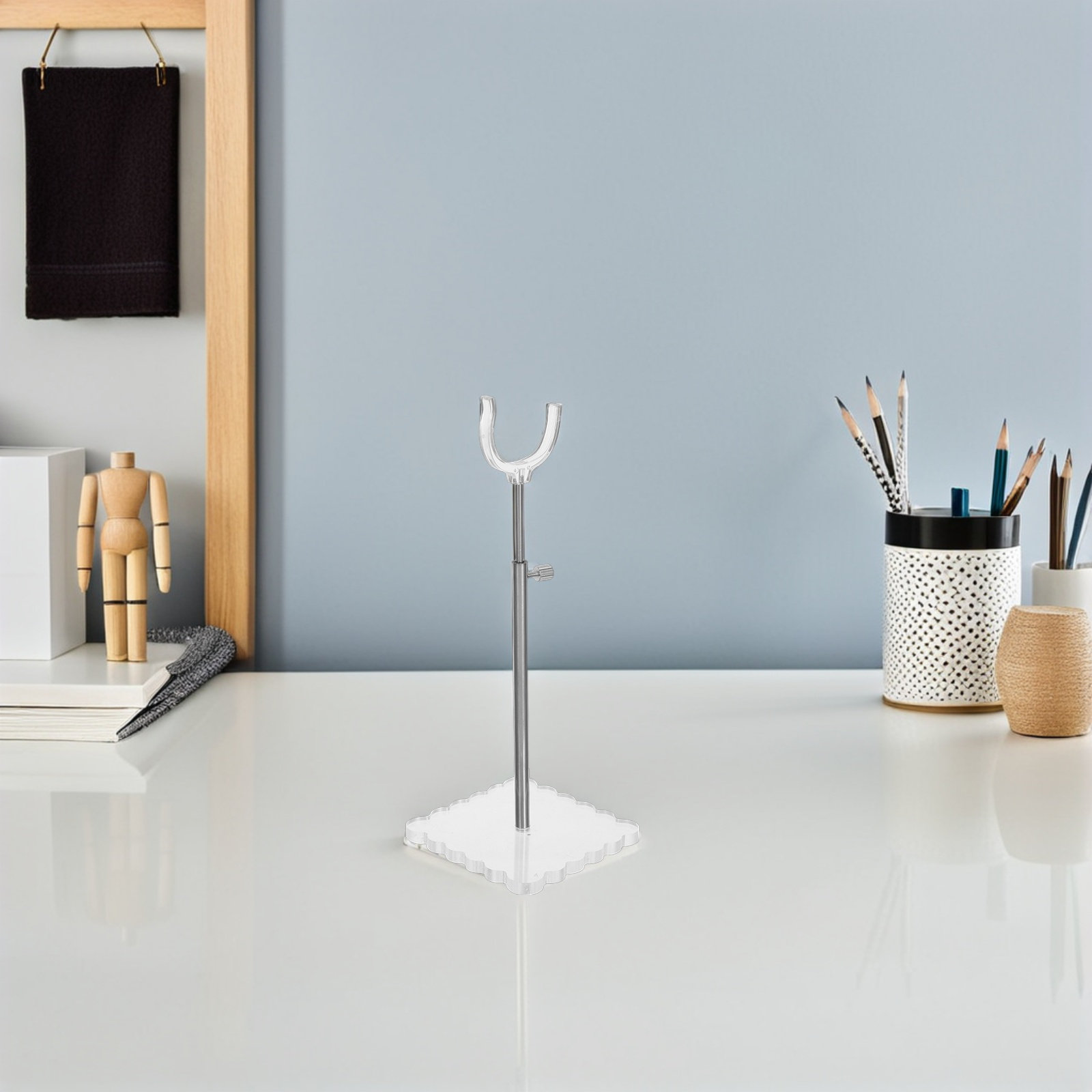 Action Figure Stand - 1セット アクリル製ディスプレイスタンド 高さ調整可能 1.4～7インチ 透明卓上スタンド 丈夫なPSベース