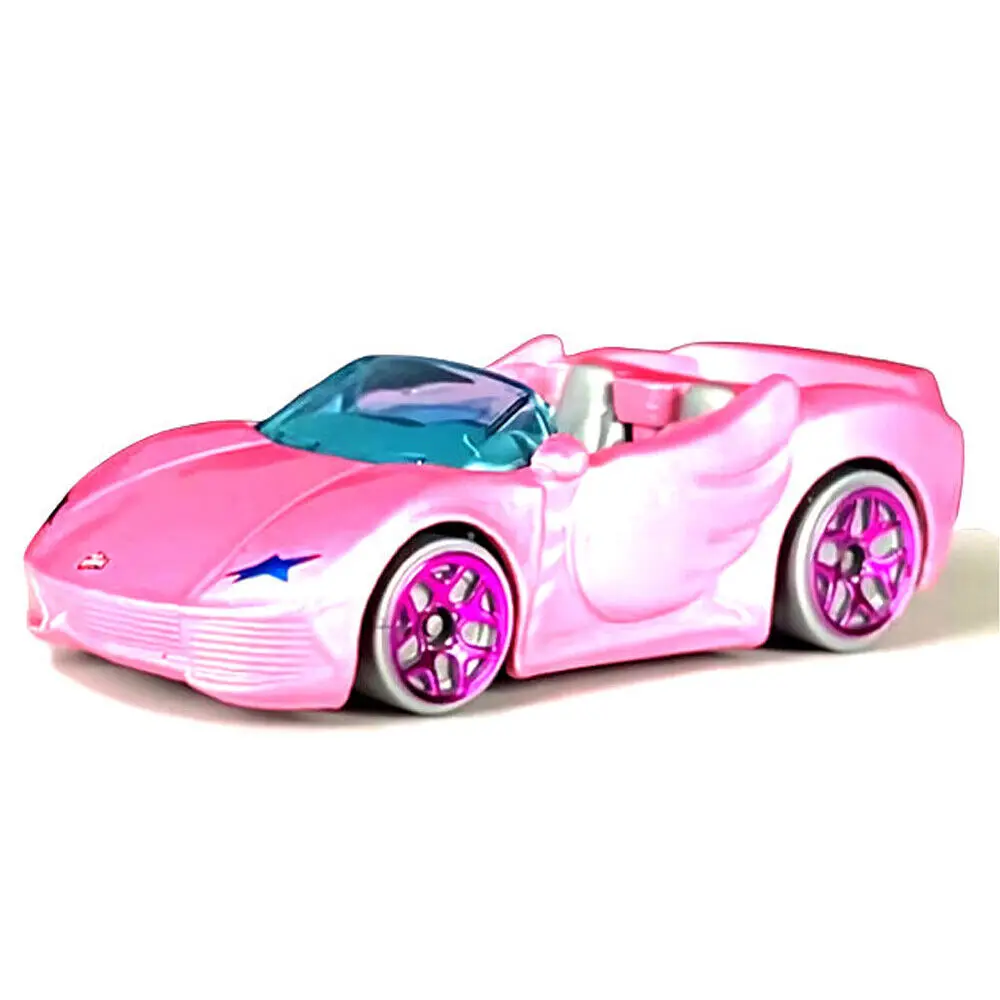 Mattel Toy Hot Wheels - 子供用のおもちゃの車,ピンク色,バービー,空の車のモデル,DIY,トーンカー,HCX32-M7C5,64