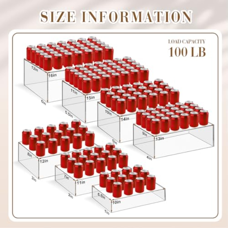 7個セット特大ビュッフェライザーセット 10インチから16イ - Display Risers Set のレビューと価格